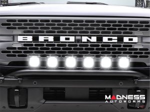 Ford Bronco Bumper Bar Light Kit - Factory Bumper - ZROADZ - Top Mount - w/ 6x3" White LED Pods Ford Bronco Bumper Bar Light Kit - Factory Bumper - ZROADZ - Top Mount - w/ 6x3" White LED Pods
